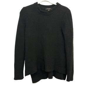 Ann Taylor Cashmere Sweater Medium Black Crew Neck Hi-Lo Hem